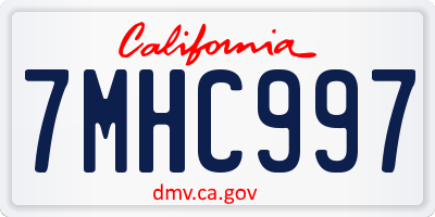 CA license plate 7MHC997