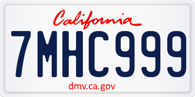 CA license plate 7MHC999