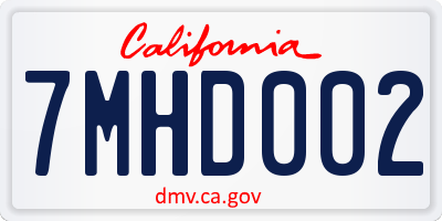 CA license plate 7MHD002