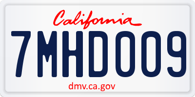CA license plate 7MHD009