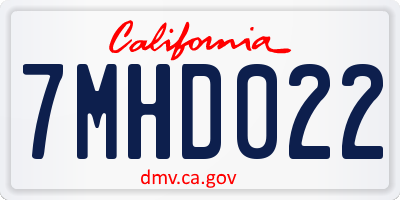CA license plate 7MHD022