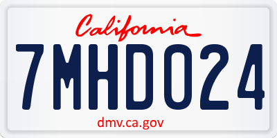 CA license plate 7MHD024