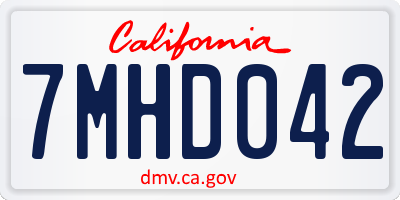 CA license plate 7MHD042