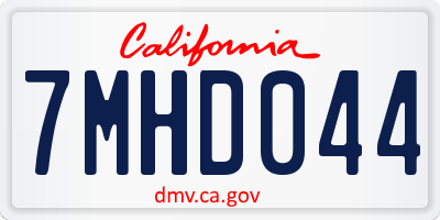 CA license plate 7MHD044