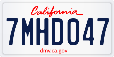 CA license plate 7MHD047