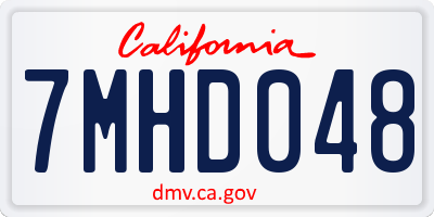 CA license plate 7MHD048