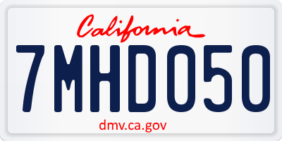 CA license plate 7MHD050