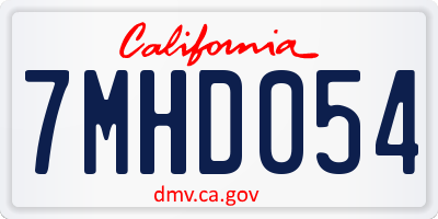 CA license plate 7MHD054