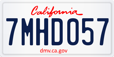 CA license plate 7MHD057