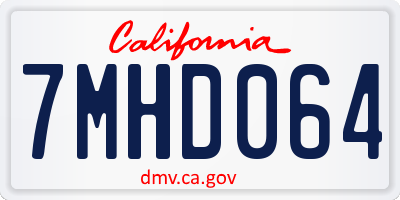CA license plate 7MHD064