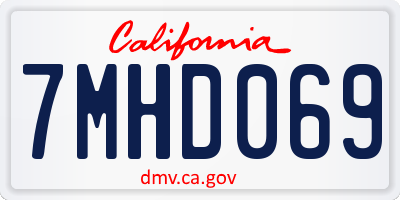 CA license plate 7MHD069