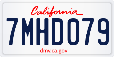 CA license plate 7MHD079