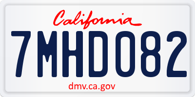 CA license plate 7MHD082