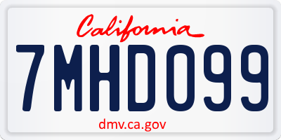 CA license plate 7MHD099