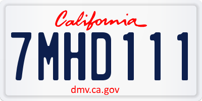 CA license plate 7MHD111