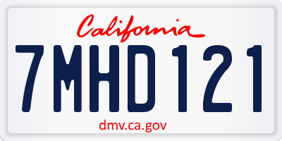 CA license plate 7MHD121