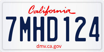 CA license plate 7MHD124