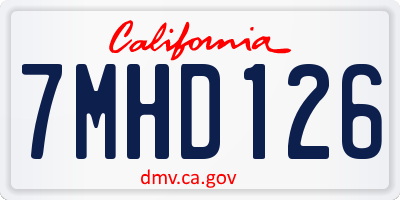 CA license plate 7MHD126