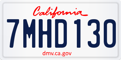 CA license plate 7MHD130