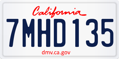 CA license plate 7MHD135