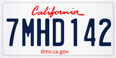 CA license plate 7MHD142