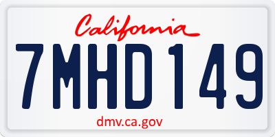 CA license plate 7MHD149