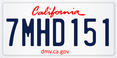 CA license plate 7MHD151