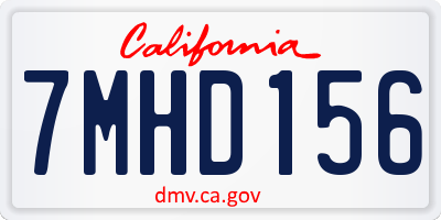 CA license plate 7MHD156