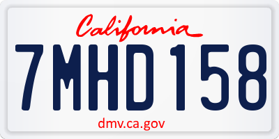 CA license plate 7MHD158