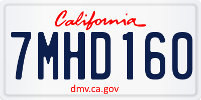CA license plate 7MHD160