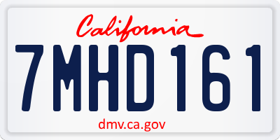 CA license plate 7MHD161
