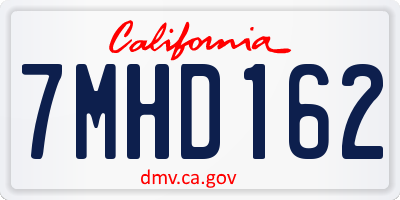 CA license plate 7MHD162