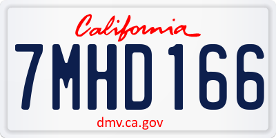 CA license plate 7MHD166