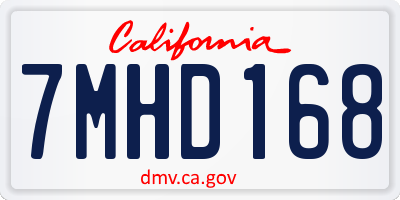 CA license plate 7MHD168