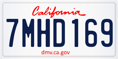 CA license plate 7MHD169