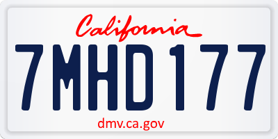 CA license plate 7MHD177