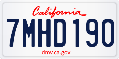 CA license plate 7MHD190