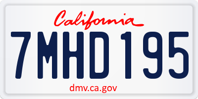 CA license plate 7MHD195