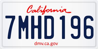 CA license plate 7MHD196