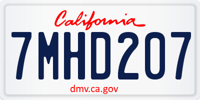 CA license plate 7MHD207