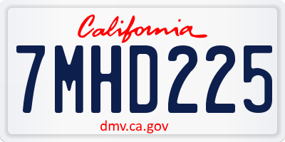 CA license plate 7MHD225