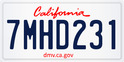 CA license plate 7MHD231