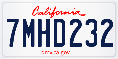CA license plate 7MHD232