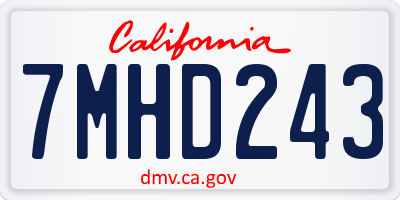 CA license plate 7MHD243