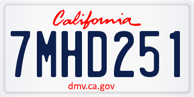 CA license plate 7MHD251