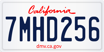 CA license plate 7MHD256