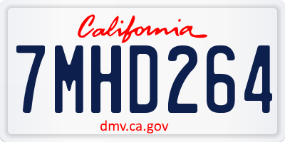 CA license plate 7MHD264