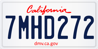CA license plate 7MHD272