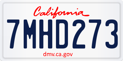 CA license plate 7MHD273
