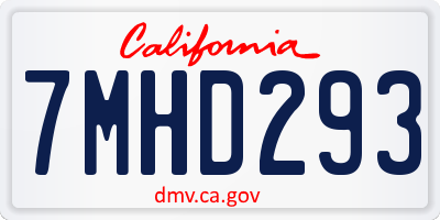 CA license plate 7MHD293